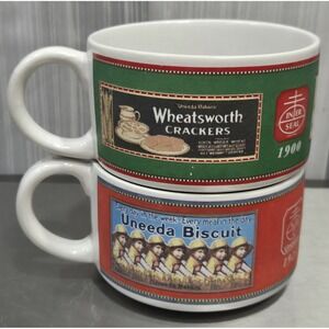 Nabisco Premium Crackers Saltines Soup Mugs Uneeda Biscuit‎ Ads Set Of 2 Vintage